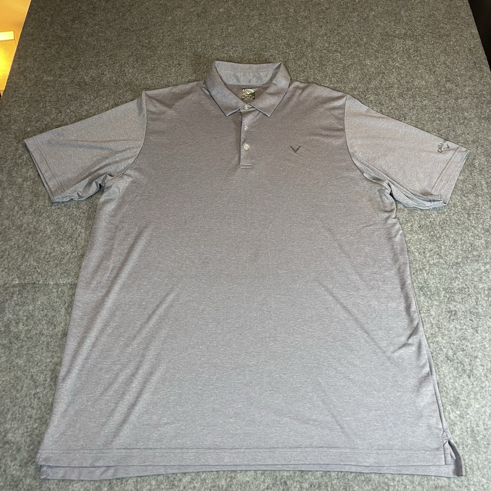Callaway Opti Dri Polo Mens 2XLT Light Purple‎ Swing Tech Shirt Golf Wicking